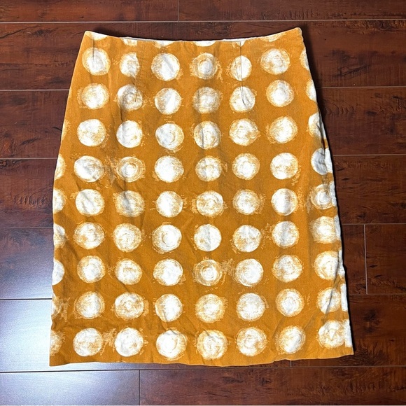 ANTHROPOLOGIE Maeve Corded Dots Pencil Skirt Brown White Polka Dot Size 8 - Picture 3 of 12